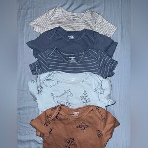 Carter’s Baby Boy 5-Pack Short Sleeve Cotton Bodysuits 18 Months